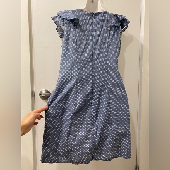 Blue polka dot ruffle dress - Picture 5 of 7